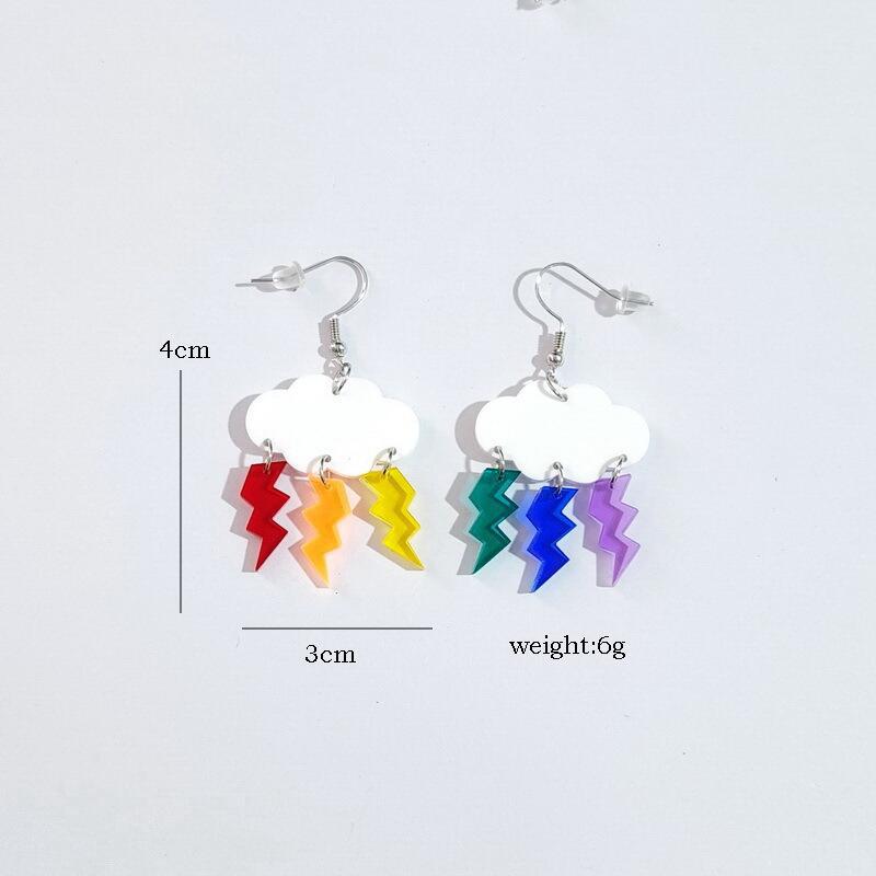 Wholesale Creative Cartoon Rainbow Clouds Acrylic Earrings