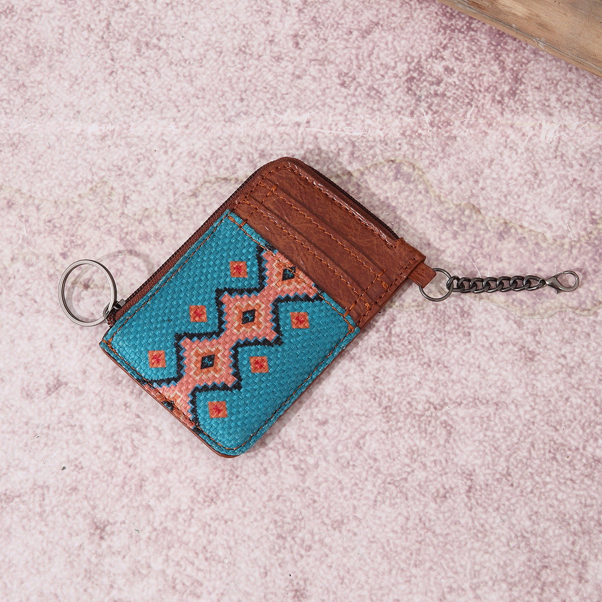 Wholesale Aztec Retro Cotton Linen Western Wallet Bohemian Card Bag Clutch
