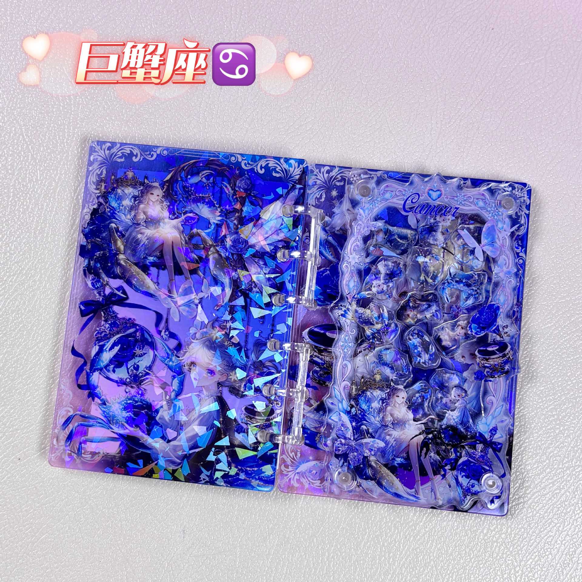 Wholesale Twelve Constellations Acrylic Shaker Book A7 Loose-leaf Notebook