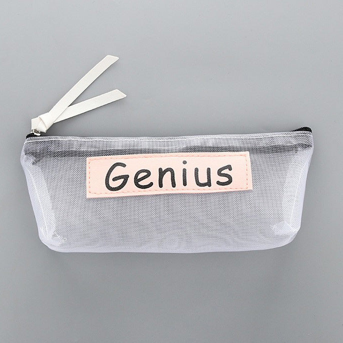 Wholesale Simple Transparent Mesh Polyester Pencil Case