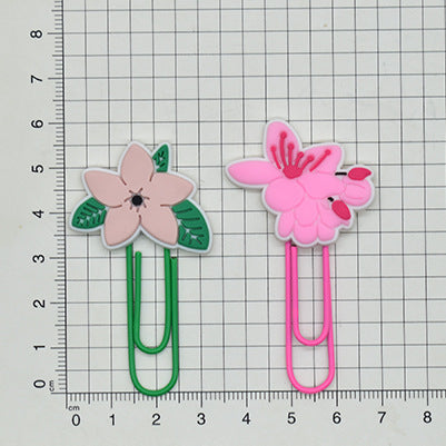 Wholesale Random 50pcs Student Paper Clip Pink Peach Blossom Bookmark