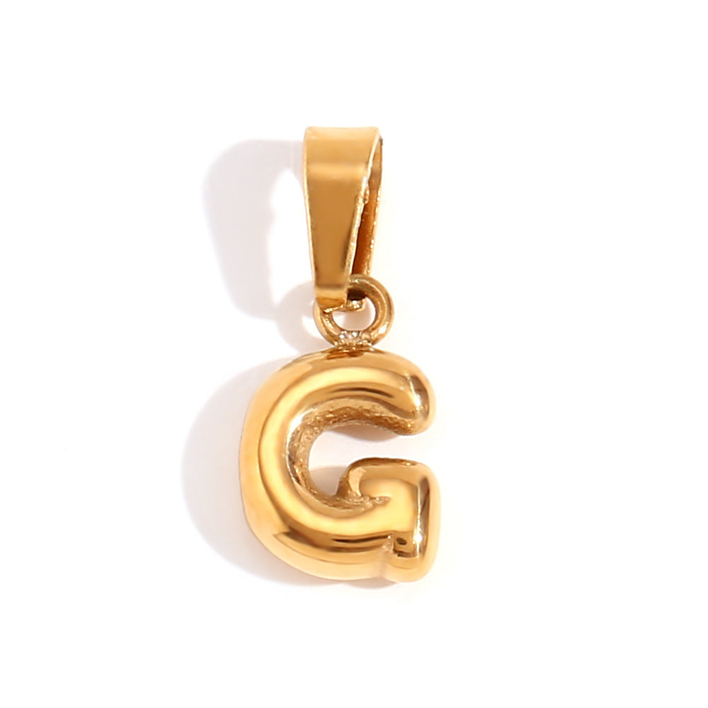 Wholesale Stainless Steel Gold Mini Bubble Letter Pendant