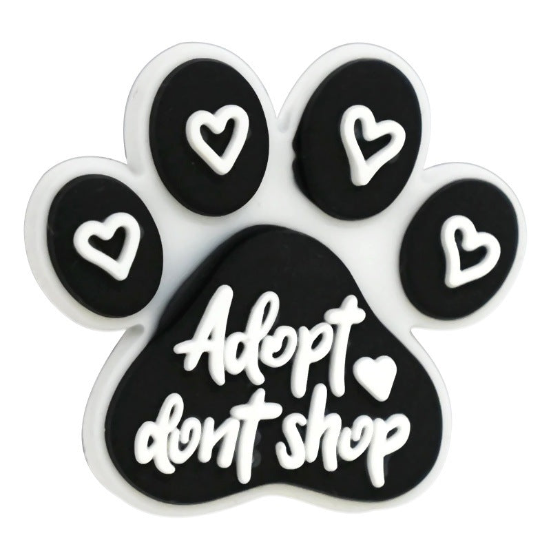 Wholesale  Random 100pcs/pack  Cute dog paw print PVC soft rubber ballpoint pen handmade beading