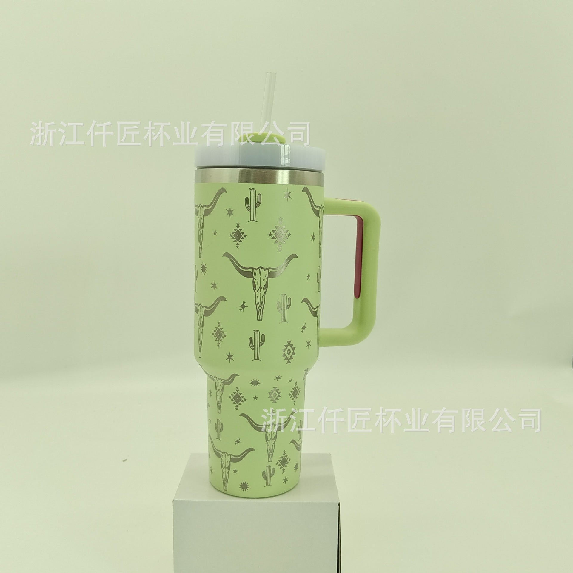 Wholesale Second Generation 40oz Handle Car Cup Laser Bull Head Stainless Steel Car Cooling Ice Cup