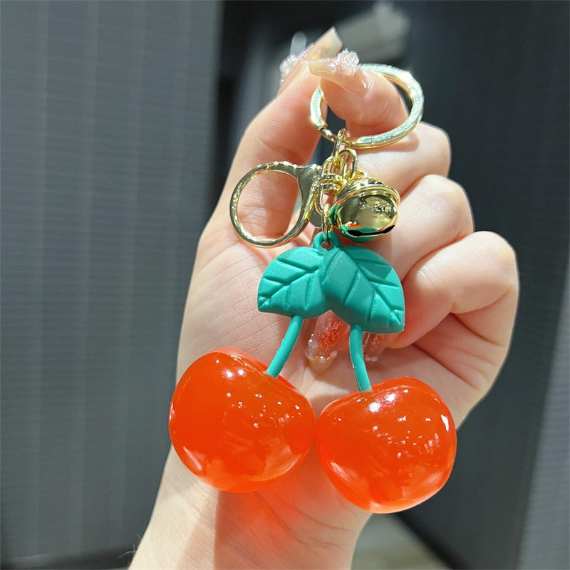 Wholesale Creative Cartoon Resin Cherry Cute Girl Heart Cherry Keychains