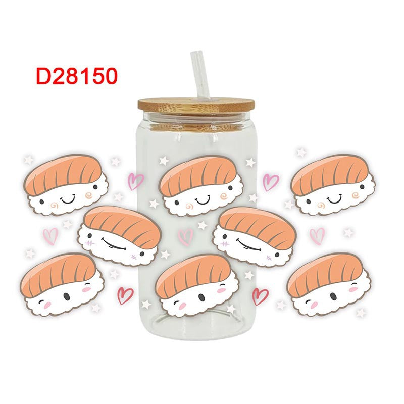 Wholesale Pizza drinks and food series 16oz Cup UV DTF Wraps