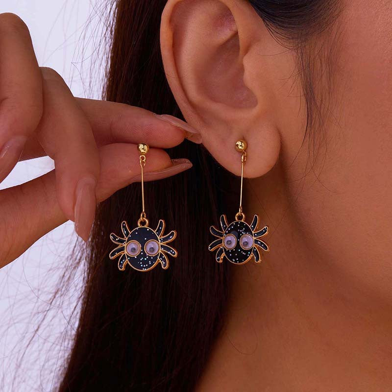 Wholesale Dark Style Halloween Skull Spider Skeleton Pumpkin Earrings