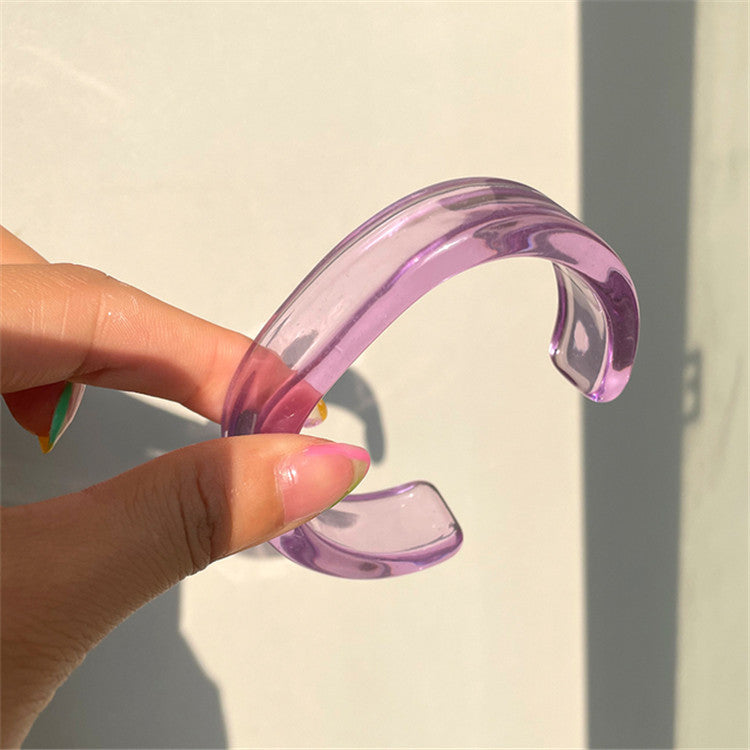 Wholesale Color Acrylic Simple Geometric Transparent Resin Bracelet