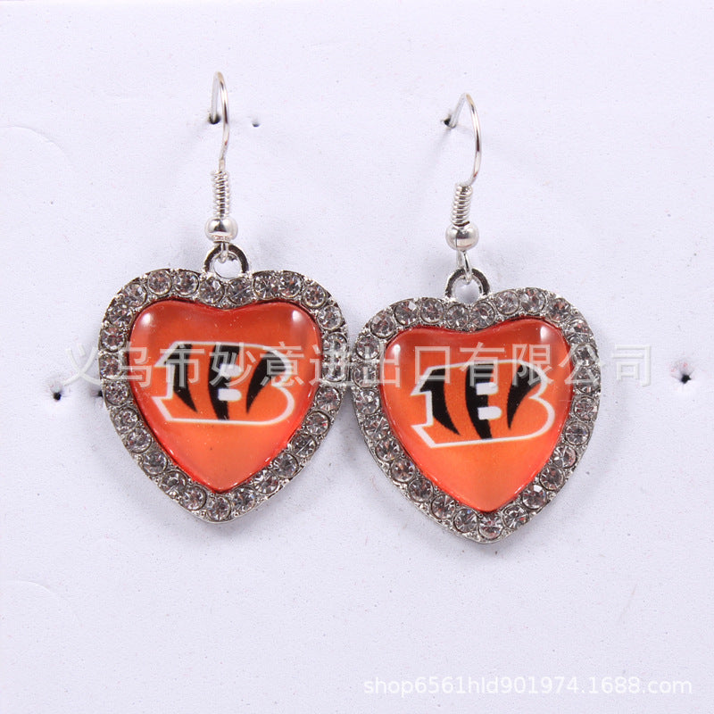 Wholesale Diamond Peach Dot  Logo Earrings