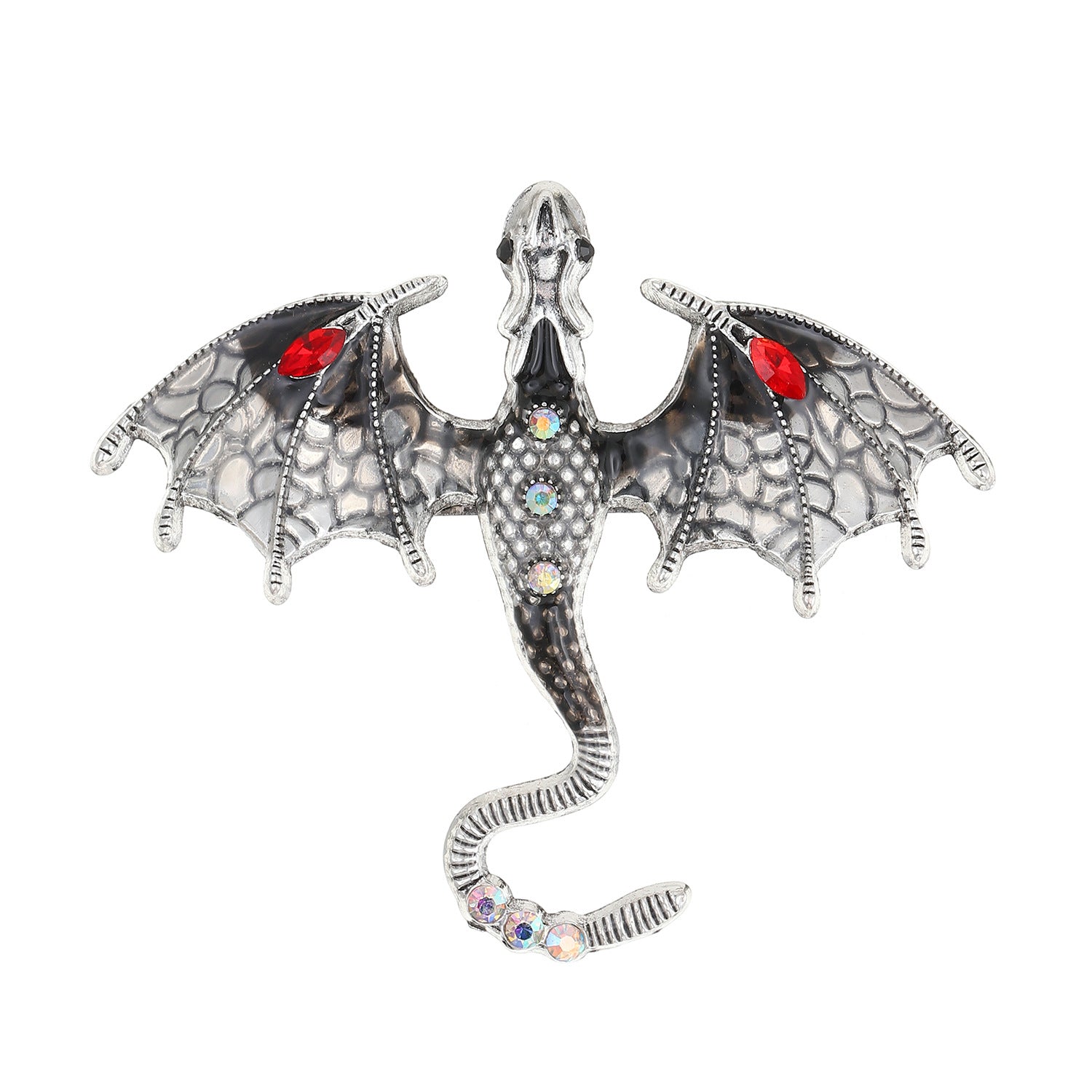 Wholesale Magic dragon-shaped niche enamel colored diamond brooch exquisite suit pin light luxury accessories