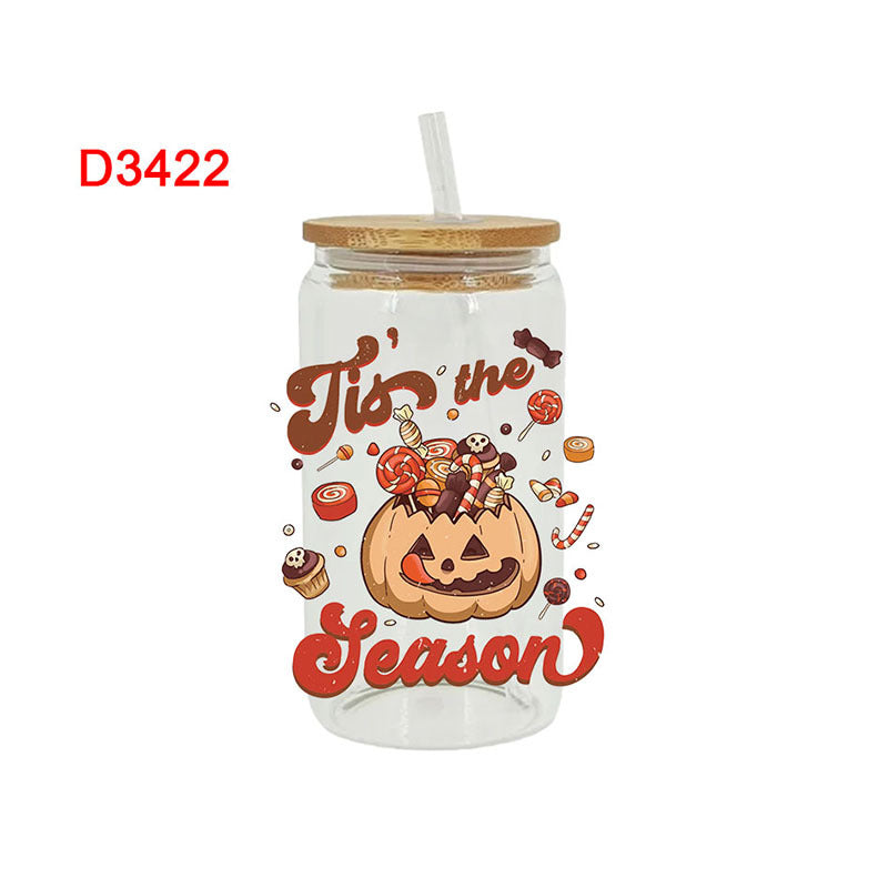 Wholesale Pumpkin Halloween  16oz Cup UV DTF Wraps