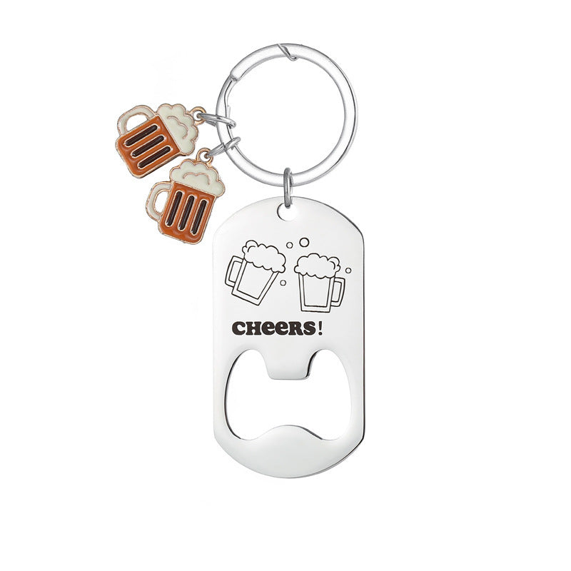 Wholesale beer bottle opener stainless steel keychain