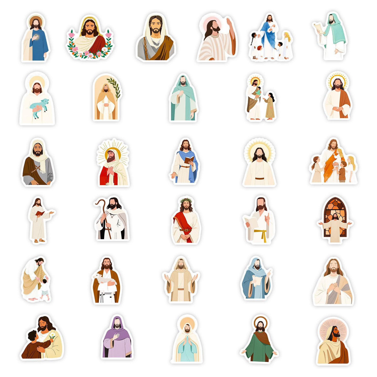 Wholesale 5pcs Simple Illustrations of  Characters Cartoon Stickers DIY Mobile Phone