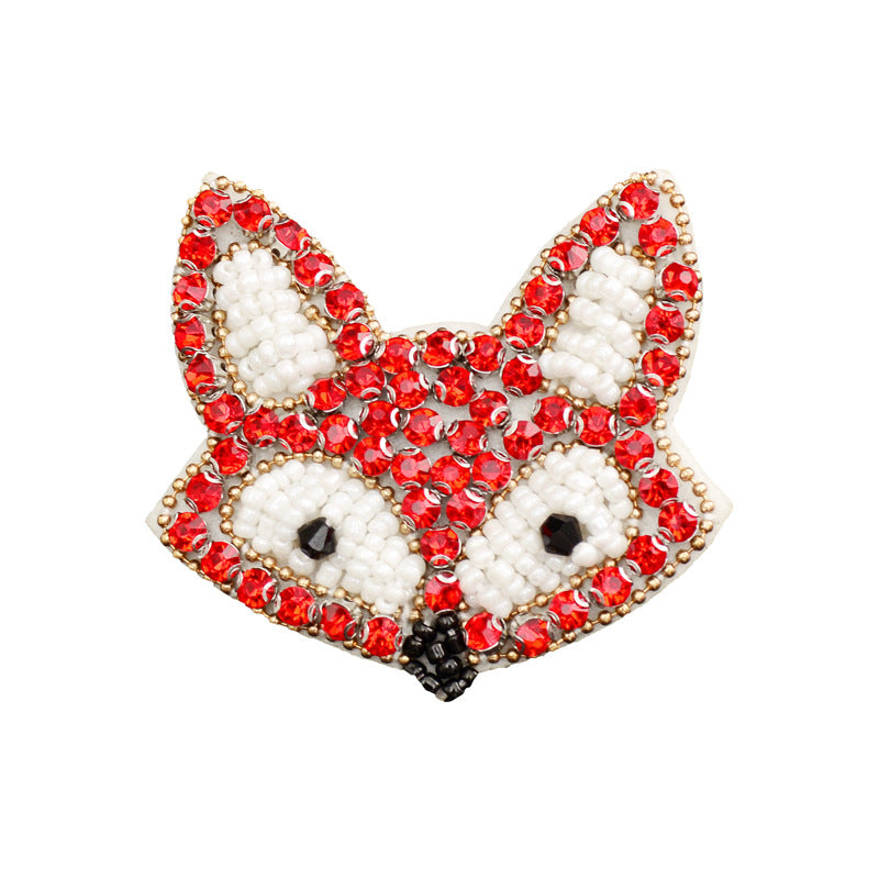 Wholesale DIY Handmade Beaded Cloth Stickers Cat Fox Owl Hat Clothes Decoration