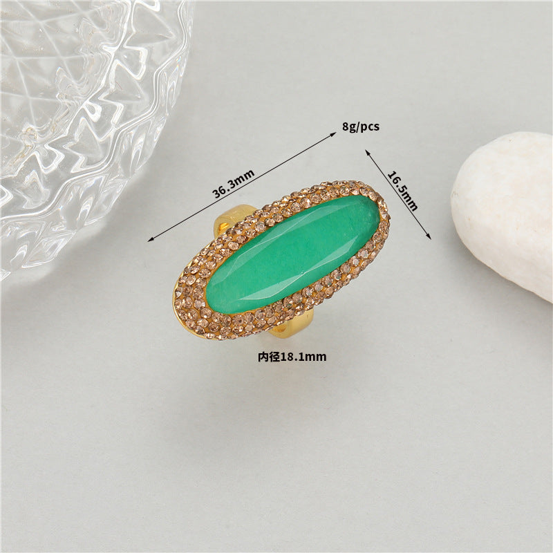 Wholesale Natural Thermostone Textured Zircon Open Ring