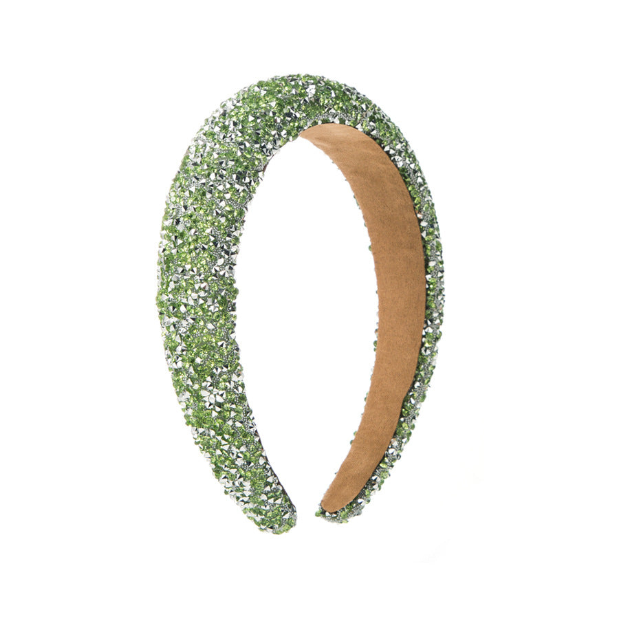 Wholesale New fashion hair pressure non-slip pure handmade sponge wide edge inlaid small rhinestone increased cranial top hair accessories women's headband