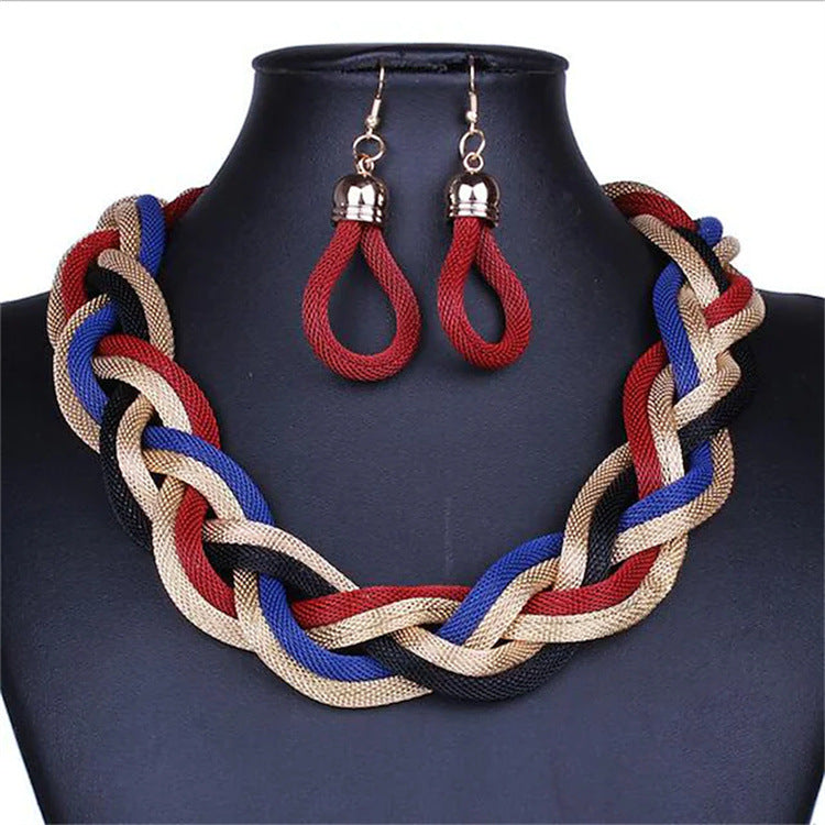 Wholesale Artificial Diamond Jewelry Set Necklace/Earrings