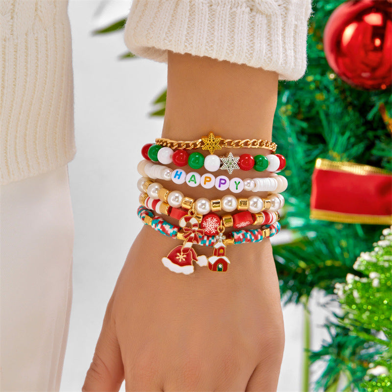 Wholesale Colorful letter seed bead polymer clay crystal Clay Bead bracelet