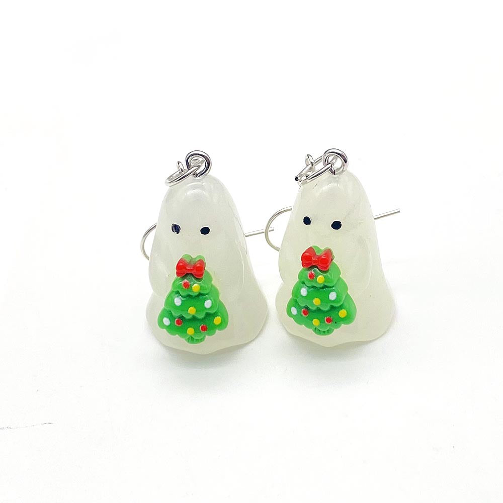 Wholesale Christmas 3D Stereoscopic Luminous Ghost Christmas Tree Santa Claus Pendant
