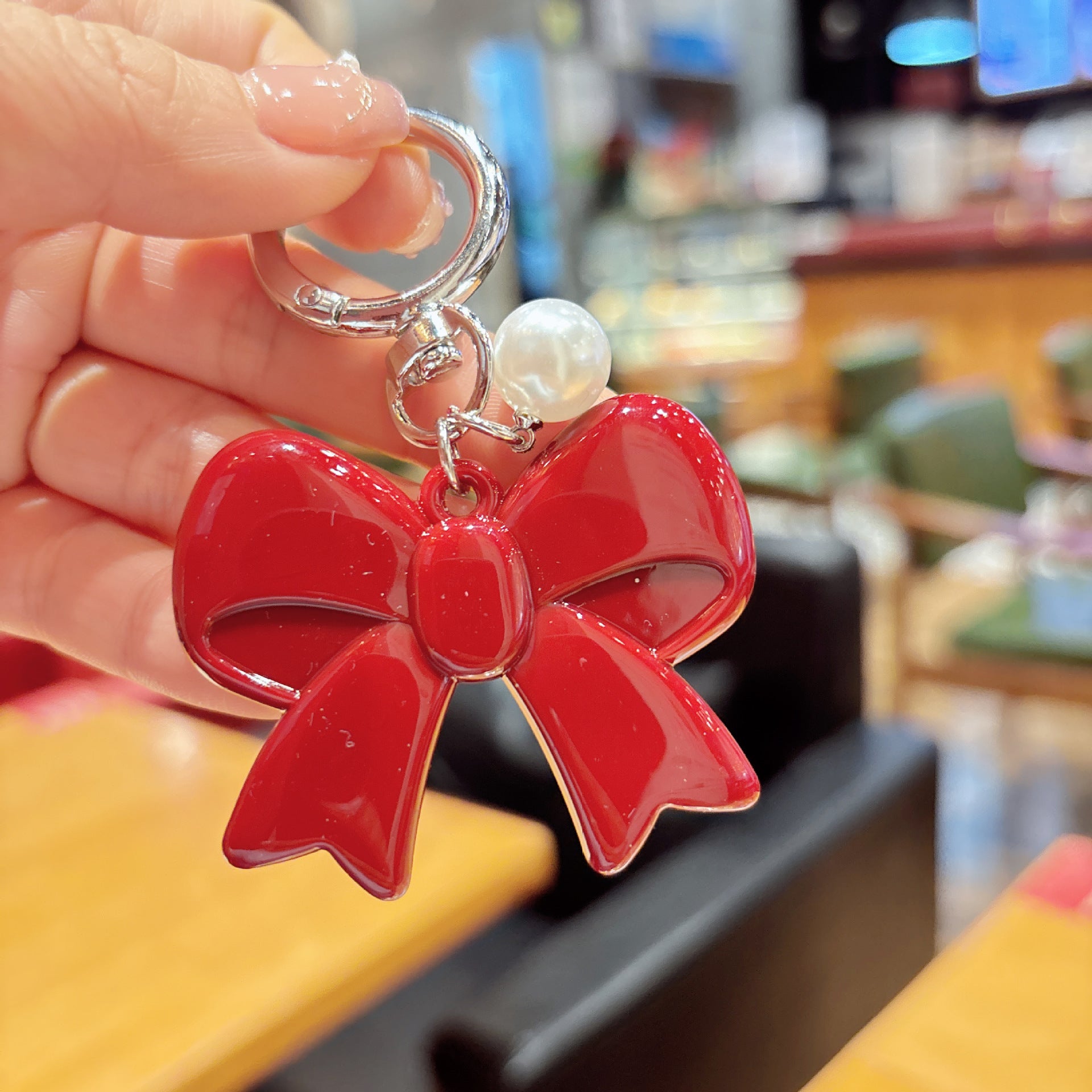 Wholesale Sweet Pink Butterfly Bow Acrylic Keychain Phone Charm Fashion Accessory Boutique Resale Gift