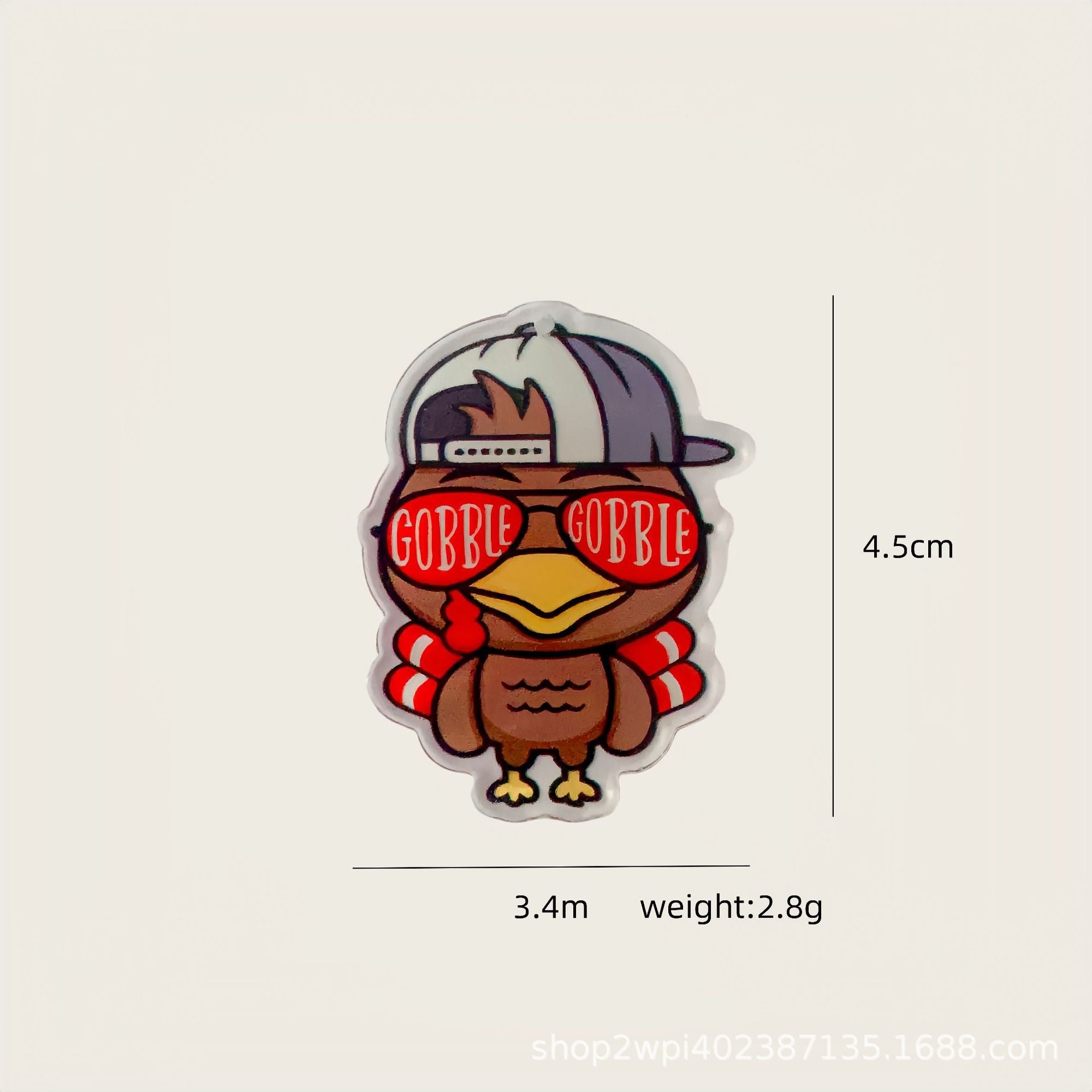 Wholesale 30pcs Acrylic Carnival Thanksgiving Turkey Earrings Accessories DIY Earrings Pendant Mobile Phone Shell Pendant Accessories