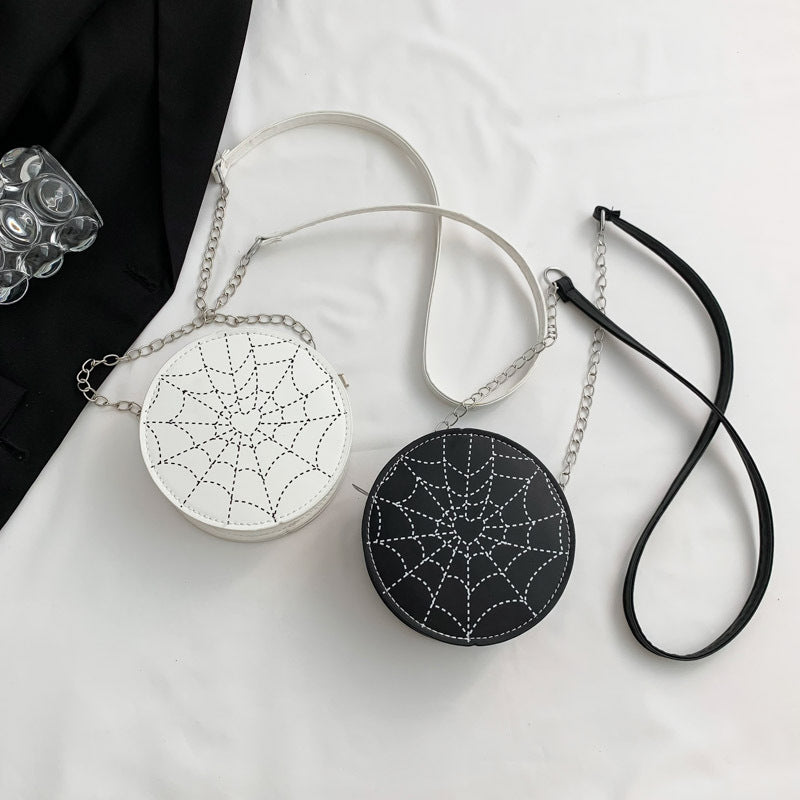 Wholesale Heart Shape Spider Web Casual Small Round Bag Crossbody Bag