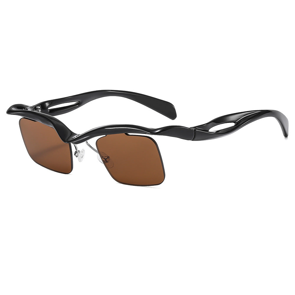 Wholesale Shaped Half Frame Square Frame Sunglasses