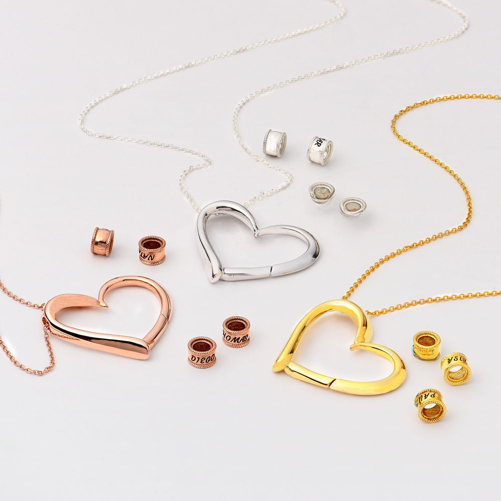 Wholesale Stainless Steel Heart Beaded Necklace