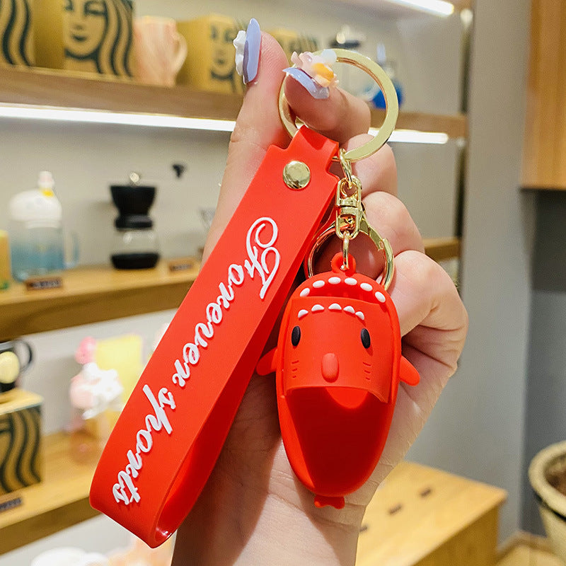 Llavero de tiburón lindo de pvc al por mayor