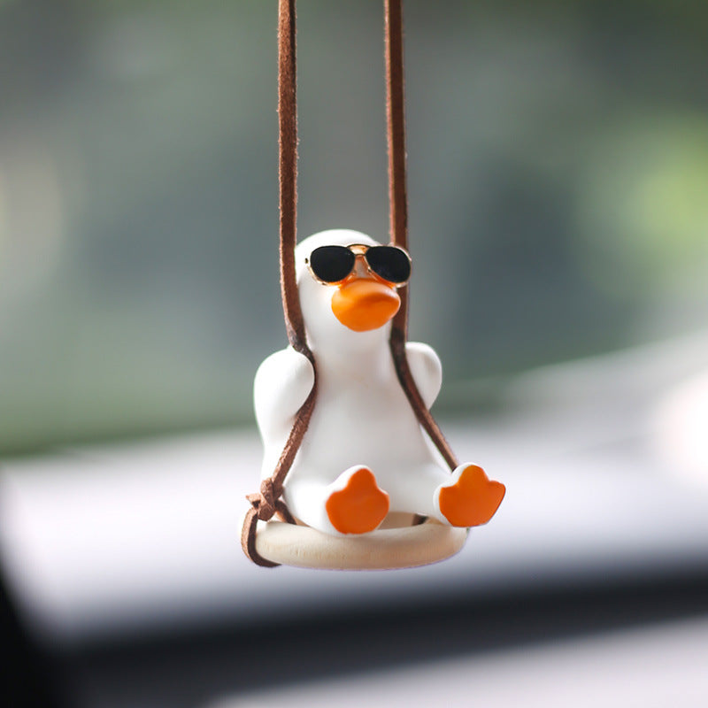 Wholesale Perfume Handmade Gypsum Duck Car Rearview Mirror Pendant