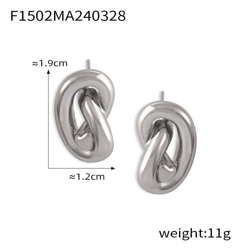 Wholesale 18K Gold Plated Heart Line Twisted Earrings