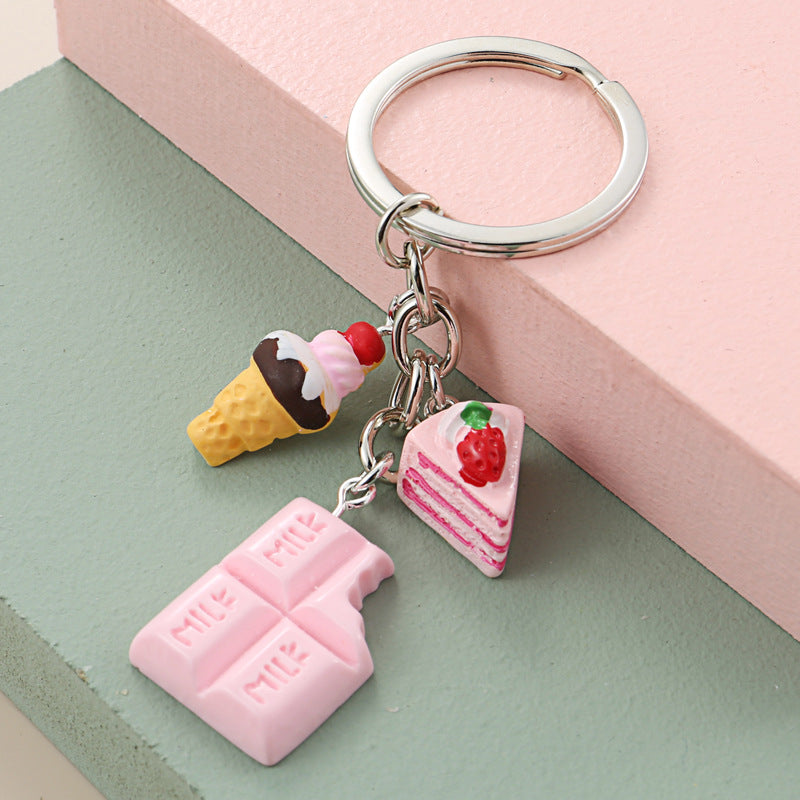 Wholesale 10PCS Resin Ice Cream Keychain