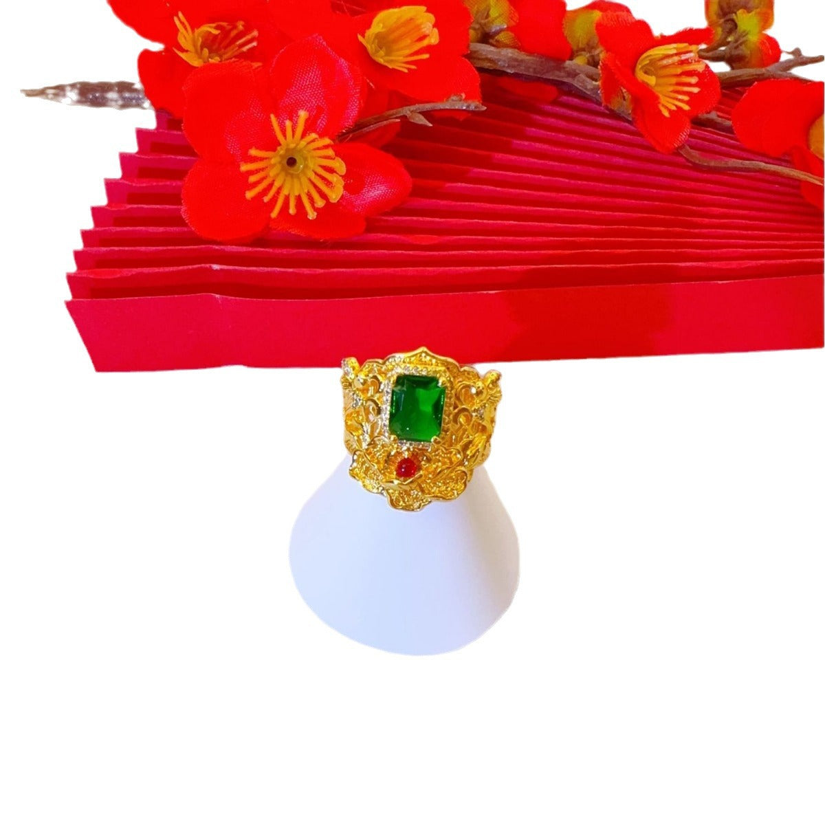 Wholesale Inlaid Green Ring