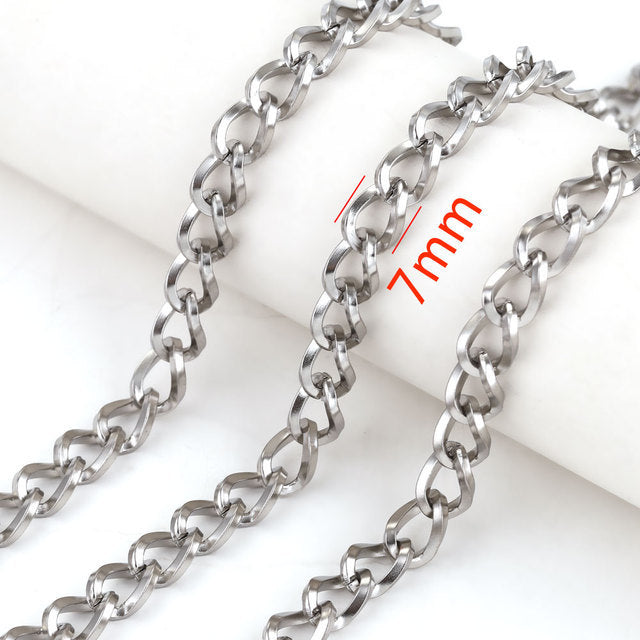 Wholesale 5 rolls - 500 cm various styles of stainless steel punk chain