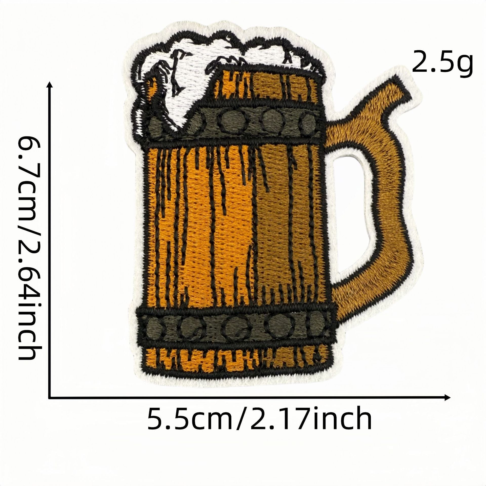 Wholesale Cartoon beer cup embroidery cloth patch embroidery iron-on patch