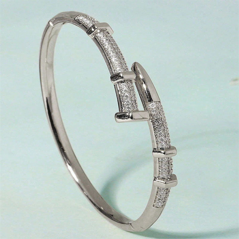 Wholesale Light luxury zircon bracelet fashion diamond nail open bracelet jewelry