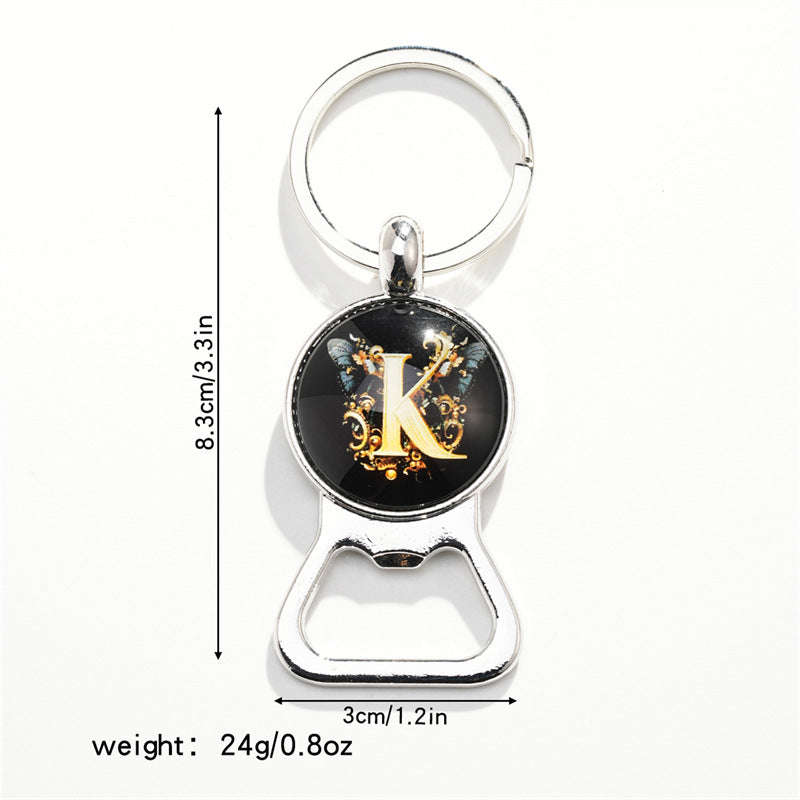 Wholesale Letter Butterfly Bottle Opener Time Gem Keychain