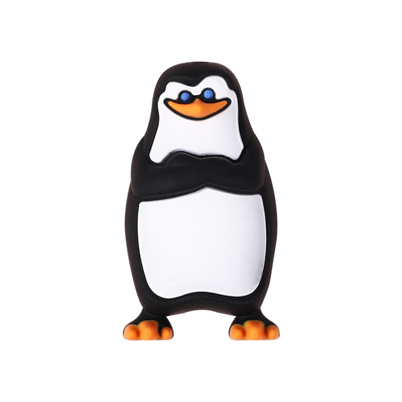 Wholesale 20pcs New creative 3D silicone beads cartoon animal soft glue cute penguin jewelry beaded decoration silicone beads accessories