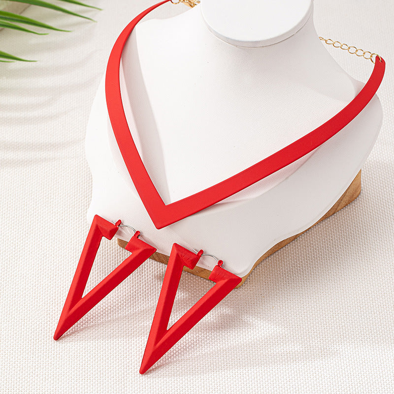 Wholesale Stylish Geometric Triangle Drop Earrings Alloy Electroplated Long Earrings Party Jewelry Accessory For Boutique Resale