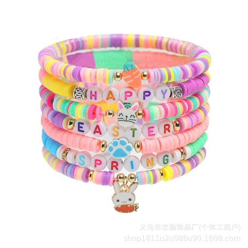 Wholesale   Easter Bunny Soft Clay Bracelet