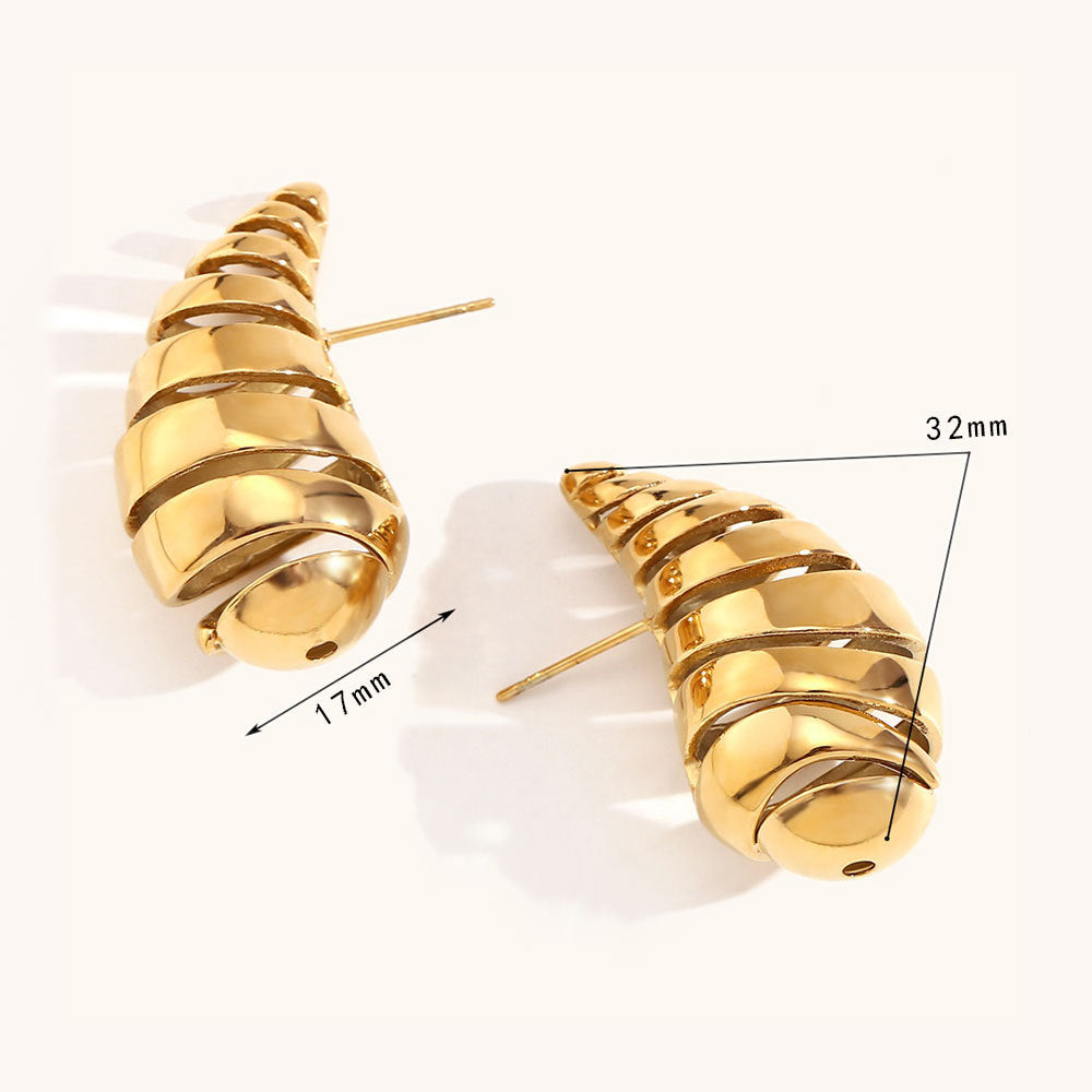 Wholesale Hollow Water Drop Earrings Copper 18k Gold Minimalist Necklace Earring Set