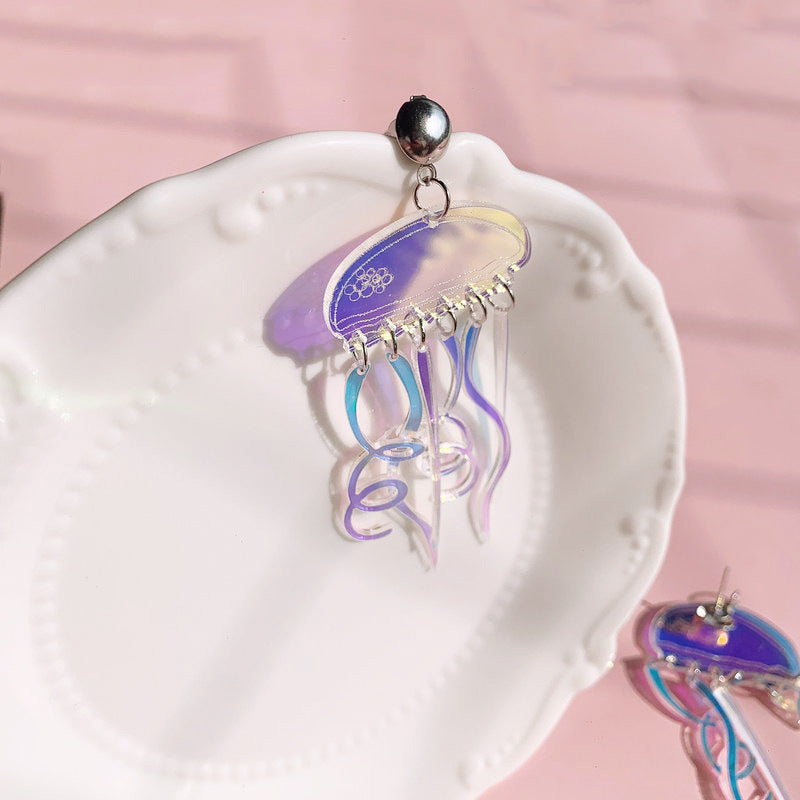 Wholesale Colorful jellyfish funny acrylic earrings