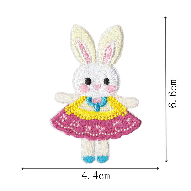 Wholesale 9 Piece Embroidered Rabbit Patch Set Cute Cartoon DIY Craft Supply For ets And Journals