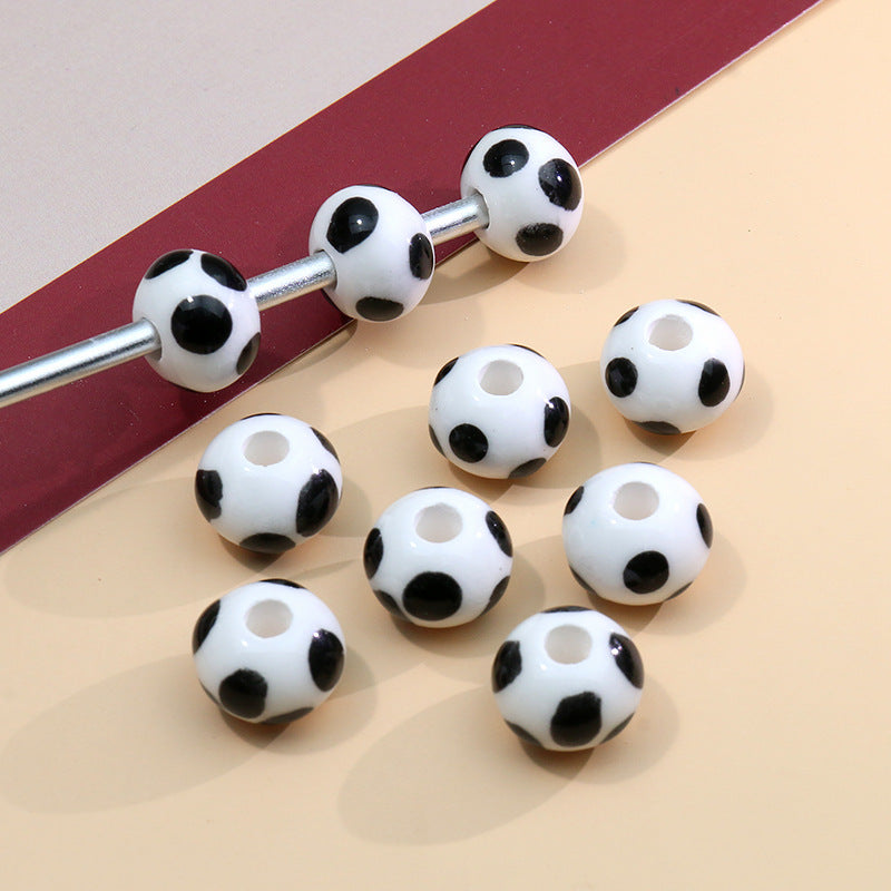 Wholesale Colorful Polka Dot Ceramic Handpainted String Beads