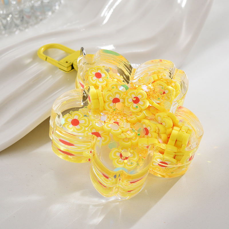 Wholesale Acrylic Oil-Filled Sand Bottle Flashing Luminous Keychain