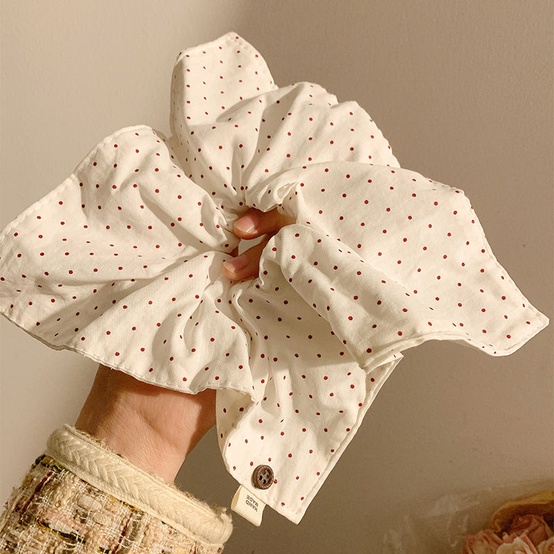 Wholesale Fabric Square  With Openwork Lace Hair  Scrunchie