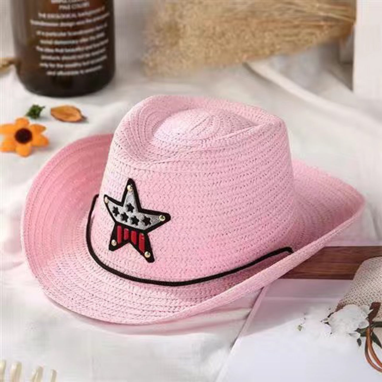 Wholesale of Western Cowboy Children's Sunshade Tencel Straw Hat
