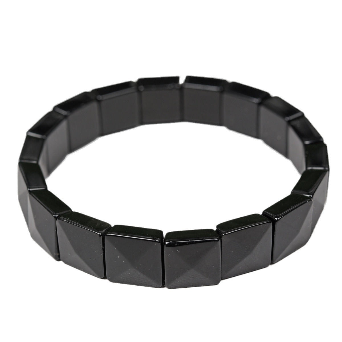 Wholesale Natural obsidian faceted bracelet