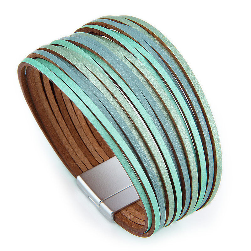 Wholesale Bohemian style multi-chain magnetic clasp bracelet