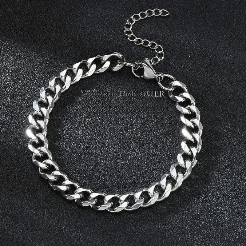 Wholesale Stainless steel stylish six-sided polished Cuban chain
